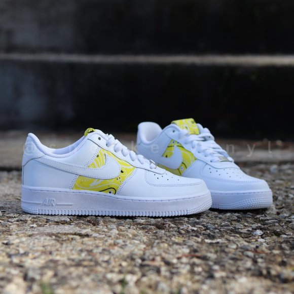 Nike Air Force One Lpw Yellow Lemon Bandana Custom NWT - Picture 3 of 8